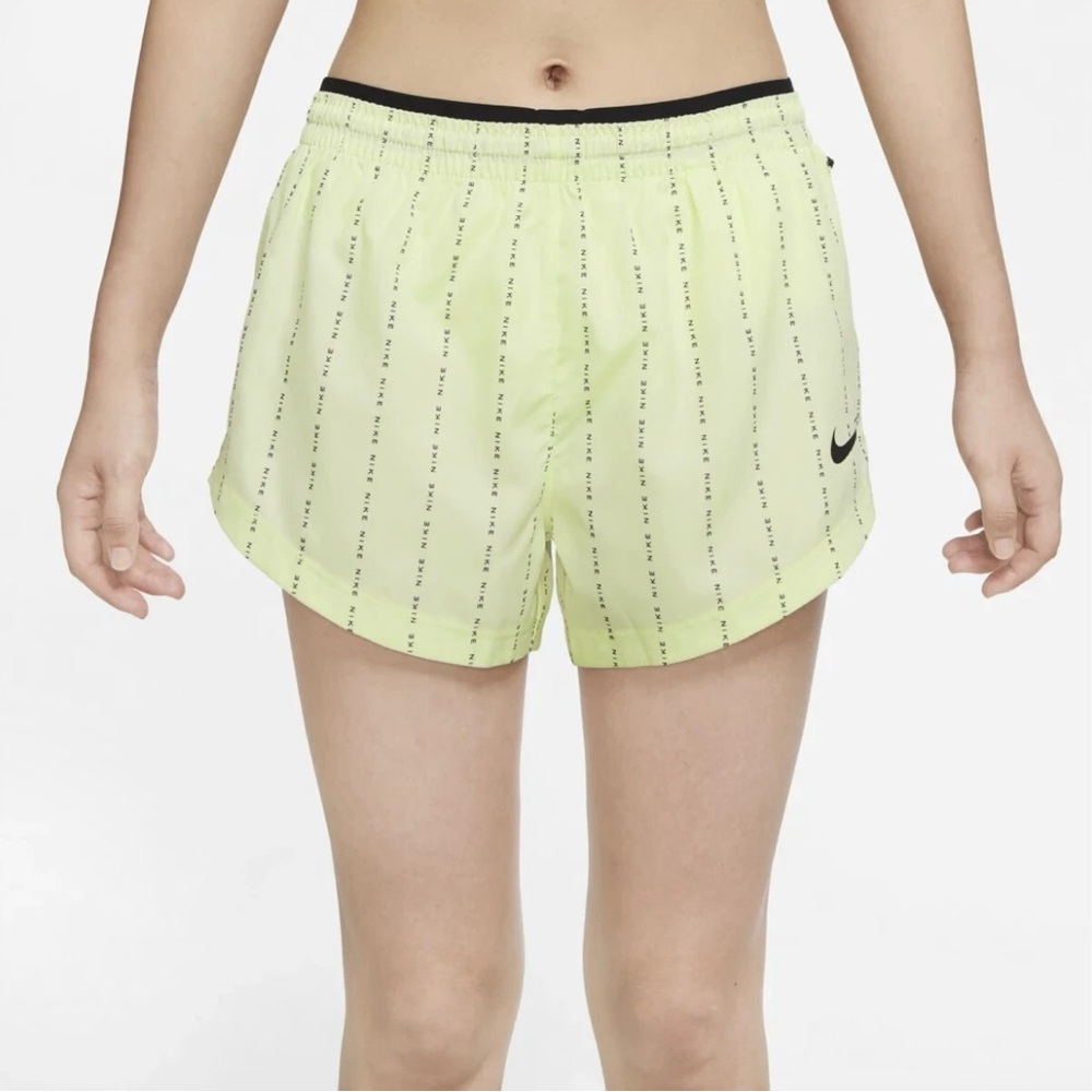 NWOT Nike Women Dri-FIT Tempo Luxe Icon Clash Lime Ice Running Shorts